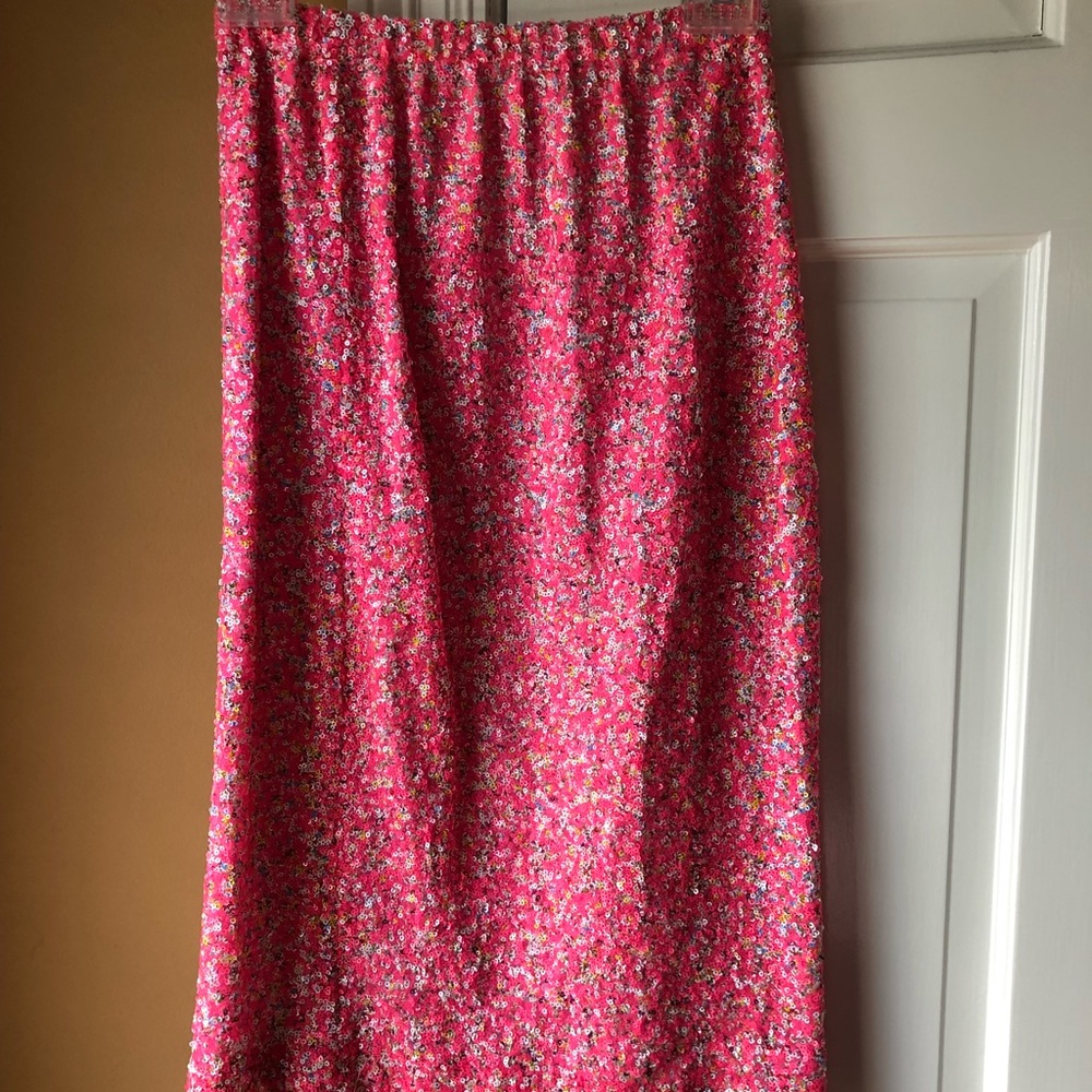 Pink party sequin skirt